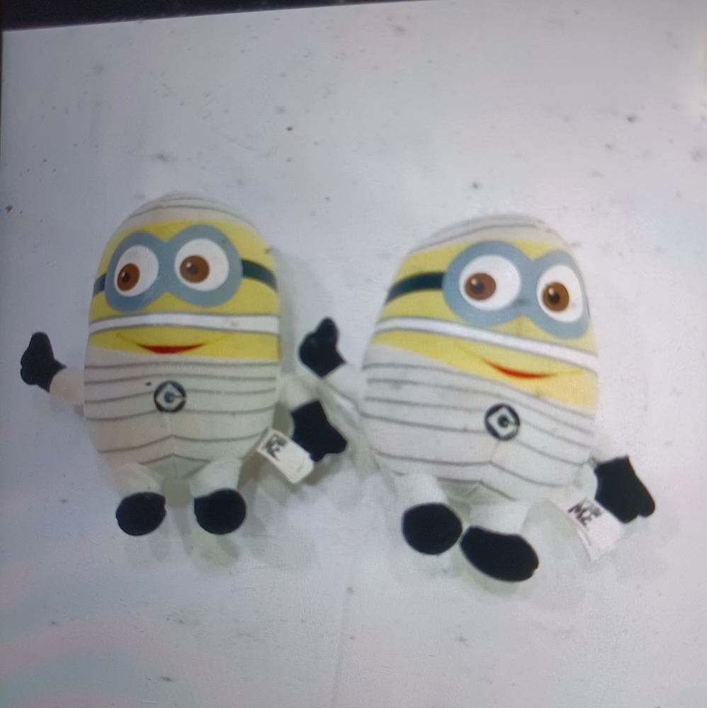 2 Minion Mummy plush Halloween decorations